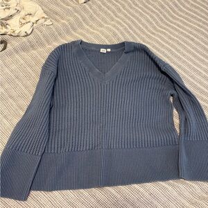 GAP Women's Deep Blue V-Neck Sweater